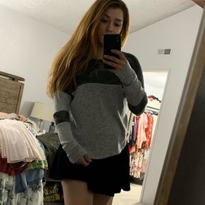 Camo and grey cashmere shirt